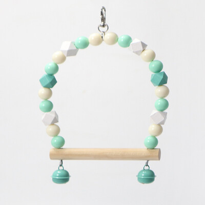 Φυσικοί ξύλινοι παπαγάλοι κούνια παπαγάλοι παπαγάλοι πουλιά Πολύχρωμες χάντρες Προμήθειες πουλιών Κουδούνια Παιχνίδια Πέρκα κρεμαστές κούνιες Κλουβί για κατοικίδια