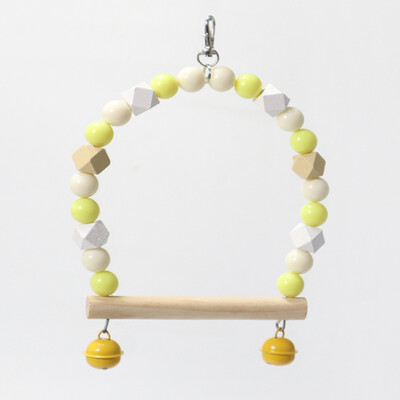 Φυσικοί ξύλινοι παπαγάλοι κούνια παπαγάλοι παπαγάλοι πουλιά Πολύχρωμες χάντρες Προμήθειες πουλιών Κουδούνια Παιχνίδια Πέρκα κρεμαστές κούνιες Κλουβί για κατοικίδια