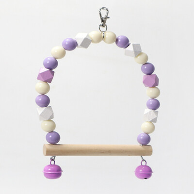 Φυσικοί ξύλινοι παπαγάλοι κούνια παπαγάλοι παπαγάλοι πουλιά Πολύχρωμες χάντρες Προμήθειες πουλιών Κουδούνια Παιχνίδια Πέρκα κρεμαστές κούνιες Κλουβί για κατοικίδια