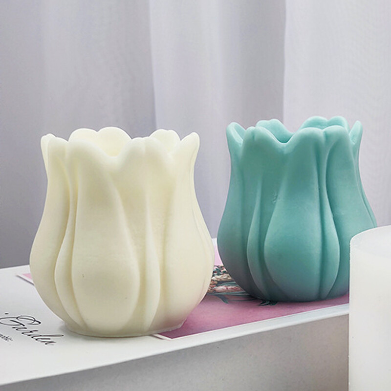 Nagy tulipán virág gyertya szilikon formák kézzel készített torta csokoládé jég barkács virág szappan gipsz dekoráció gyanta kézműves forma