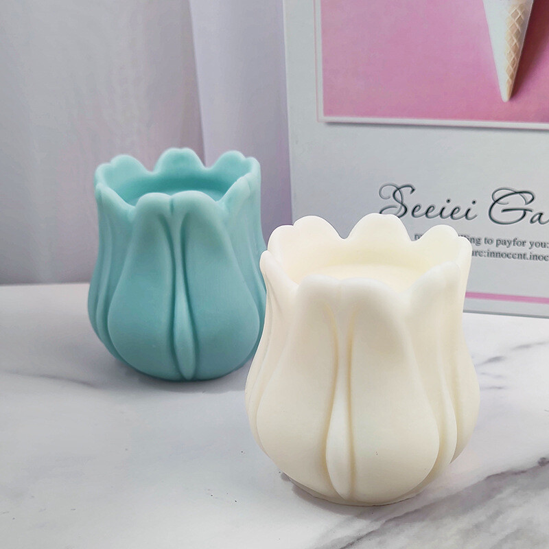 Nagy tulipán virág gyertya szilikon formák kézzel készített torta csokoládé jég barkács virág szappan gipsz dekoráció gyanta kézműves forma