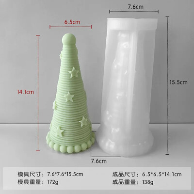 Novo 3D božićno drvce Silikonski kalup za svijeće DIY Pleteni gumbi Božićno drvce Rukotvorine Kalup za sapun od gipsane smole Party Blagdanski darovi