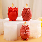 Nagy bagoly szilikon gyertyaforma 3D aranyos bagoly szappan gipsz állati kézművesség gyanta öntő forma barkácsolás csokoládé sütőeszközök otthoni alkotások