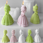 Bubble Blowing Girl Καλούπι κεριού σιλικόνης 3D Προσευχή Πριγκίπισσας Πορτρέτο Ρητίνης γύψινο σαπούνι Κιτ κατασκευής DIY Εργαλείο παγοκύβου Διακόσμηση σπιτιού