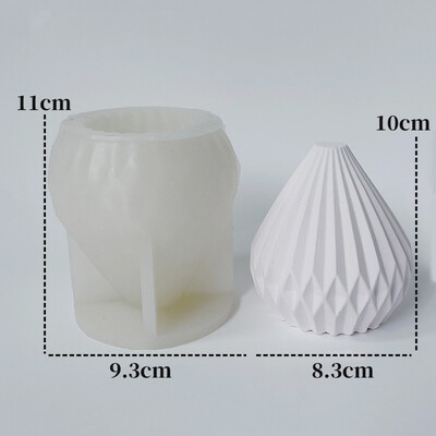 Μεγάλο 3D κερί σε σχήμα αχλαδιού Καλούπι σιλικόνης Γεωμετρικές ρίγες Spherical Crafts Σαπούνι γύψου Εποξειδική ρητίνη κατασκευής καλουπιών Κιτ διακόσμησης σπιτιού