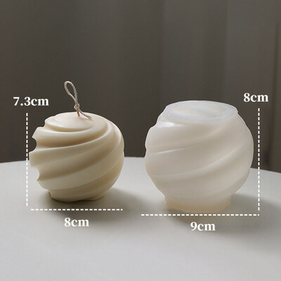 Μεγάλο 3D κερί σε σχήμα αχλαδιού Καλούπι σιλικόνης Γεωμετρικές ρίγες Spherical Crafts Σαπούνι γύψου Εποξειδική ρητίνη κατασκευής καλουπιών Κιτ διακόσμησης σπιτιού