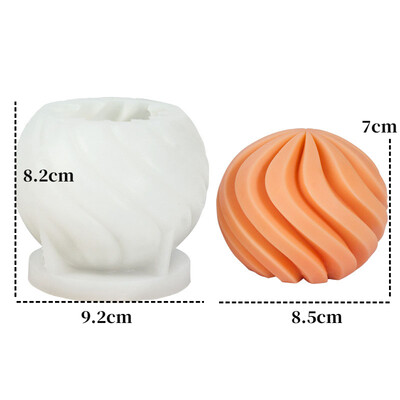 Μεγάλο 3D κερί σε σχήμα αχλαδιού Καλούπι σιλικόνης Γεωμετρικές ρίγες Spherical Crafts Σαπούνι γύψου Εποξειδική ρητίνη κατασκευής καλουπιών Κιτ διακόσμησης σπιτιού