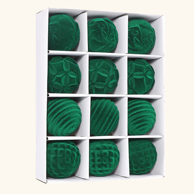 Χριστουγεννιάτικα Βελούδινα Στολίδια Μπάλας Κρεμαστά Χριστουγεννιάτικα στολίδια για τις γιορτές, Διακόσμηση Χριστουγεννιάτικου Δέντρου 12ΤΜ 6CM