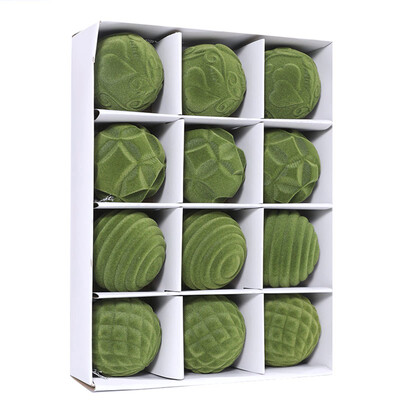 Χριστουγεννιάτικα Βελούδινα Στολίδια Μπάλας Κρεμαστά Χριστουγεννιάτικα στολίδια για τις γιορτές, Διακόσμηση Χριστουγεννιάτικου Δέντρου 12ΤΜ 6CM