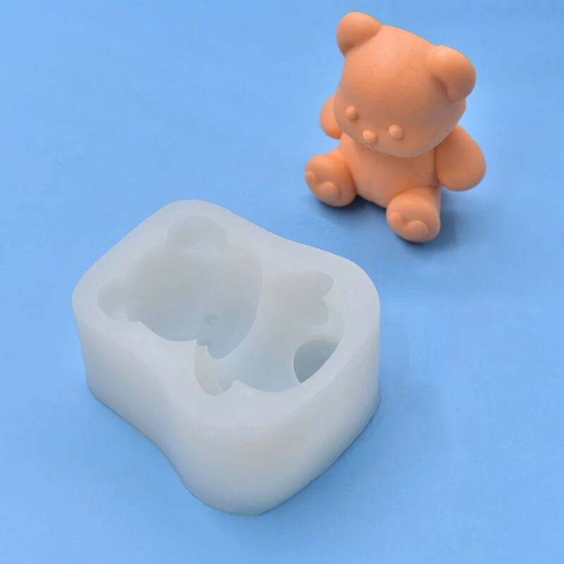 Liels sēdošs lācis Silikona sveču veidne 3D karikatūra Lāča sveķu amatniecība Ģipša ziepju veidne DIY roku darbs mājas dekorēšanai ballīšu dāvanas