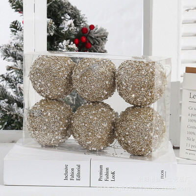 6 buc 8 cm bile de Crăciun roșu verde șampanie brad de Crăciun agățat pandantiv ornament pentru decorarea casei de Crăciun, cadouri