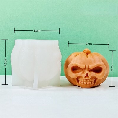 Suur 3D kõrvitsa pealuu silikoonküünla vorm DIY käsitsi valmistatud käsitöö kipsi seebivaigu valmistamise tööriistad kodukaunistuseks Halloweeni kingitused