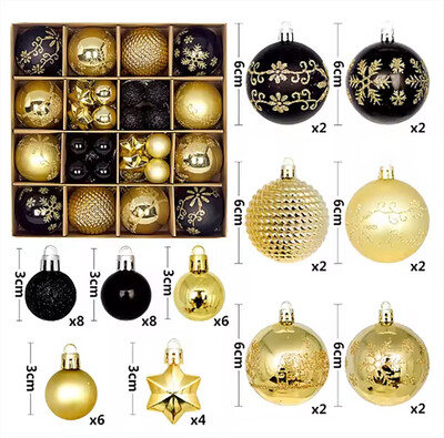 44 buc bile de Crăciun roșii și albe suspendate, petreceri de Crăciun, decorațiuni pentru brad, decorațiuni