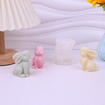 Smile Rabbit Mold Silicone Candle Mould 3D Cute Animal Soap Plaster Resin Cast Mold Χειροποίητα χειροποίητα DIY δώρο