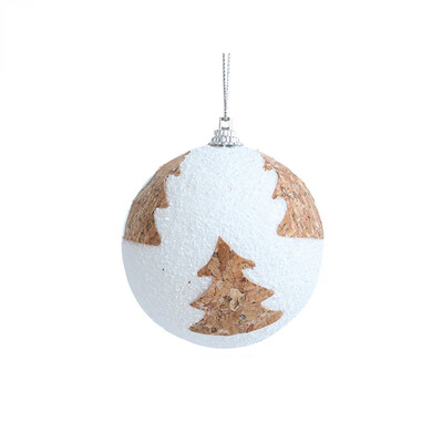 Jauna Ziemassvētku rotājuma pakarināmā bumba 8cm Ziemassvētku eglītes iepirkšanās centra loga kulons balta kaņepju putu bumbiņa sniega bumba