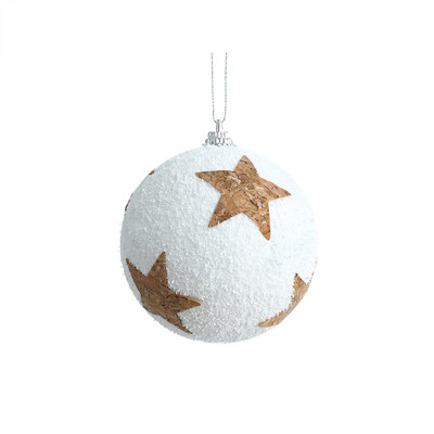Jauna Ziemassvētku rotājuma pakarināmā bumba 8cm Ziemassvētku eglītes iepirkšanās centra loga kulons balta kaņepju putu bumbiņa sniega bumba