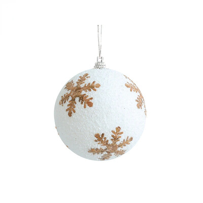 Jauna Ziemassvētku rotājuma pakarināmā bumba 8cm Ziemassvētku eglītes iepirkšanās centra loga kulons balta kaņepju putu bumbiņa sniega bumba