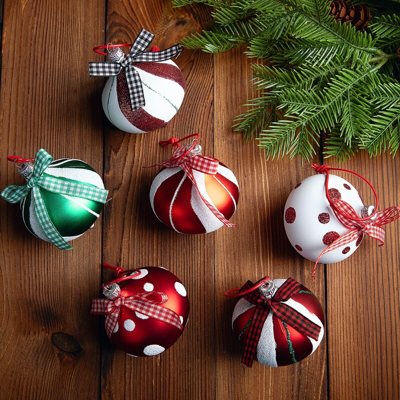 Ziemassvētku Candy Candy Balls ballīte Mājas dekorēšana Ziemassvētku eglītes kulons 12 gab Piparmētru konfekšu rotājumu komplekts