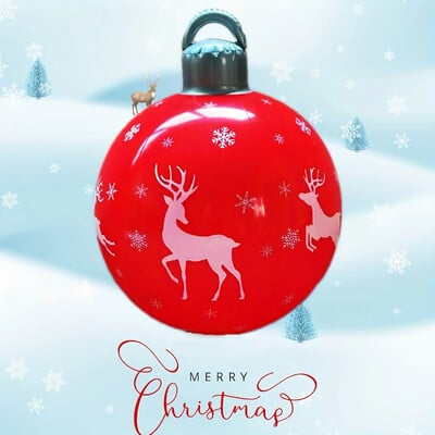 1 Buc 40cm PVC gonflabil decoratiuni de Craciun ornament minge. Crăciun în aer liber sărbătoare curte gazon veranda decorare