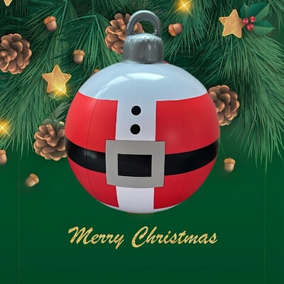 1 Buc 40cm PVC gonflabil decoratiuni de Craciun ornament minge. Crăciun în aer liber sărbătoare curte gazon veranda decorare