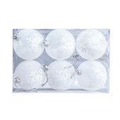 Minge de Crăciun Glob de zăpadă Bolus Decorație agățată Sfera 6 buc. Cu cutie strălucitoare Strălucitoare Pentru cadouri Elegant pictat