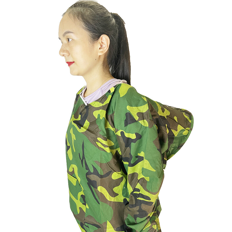 1GB Biškopja maskēšanās auduma aizsardzības kapuce plīvurs mētelis jaka ar garām piedurknēm cimdi pret sakodieniem biškopības bišu rīku piederumi