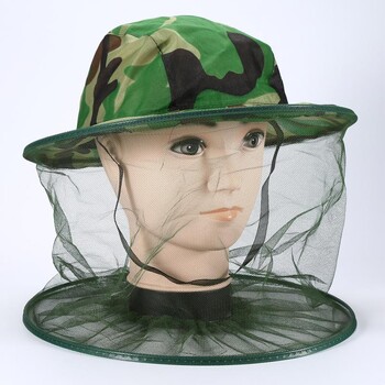 Camo Beekeeping Hat Head Protection Veil Mask Καπέλο Bee Bug Εντόμων κατά των κουνουπιών Δίχτυ κεφαλής ασφαλείας για την πρόληψη