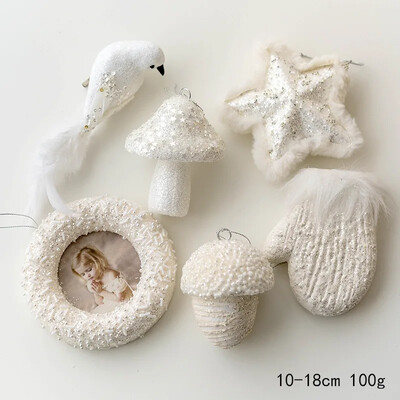 6/8cm Spumă Albă Ornamente Mingi de Crăciun Pom de Crăciun Decor pentru petreceri Anul Nou Pandantiv Sfere de Crăciun