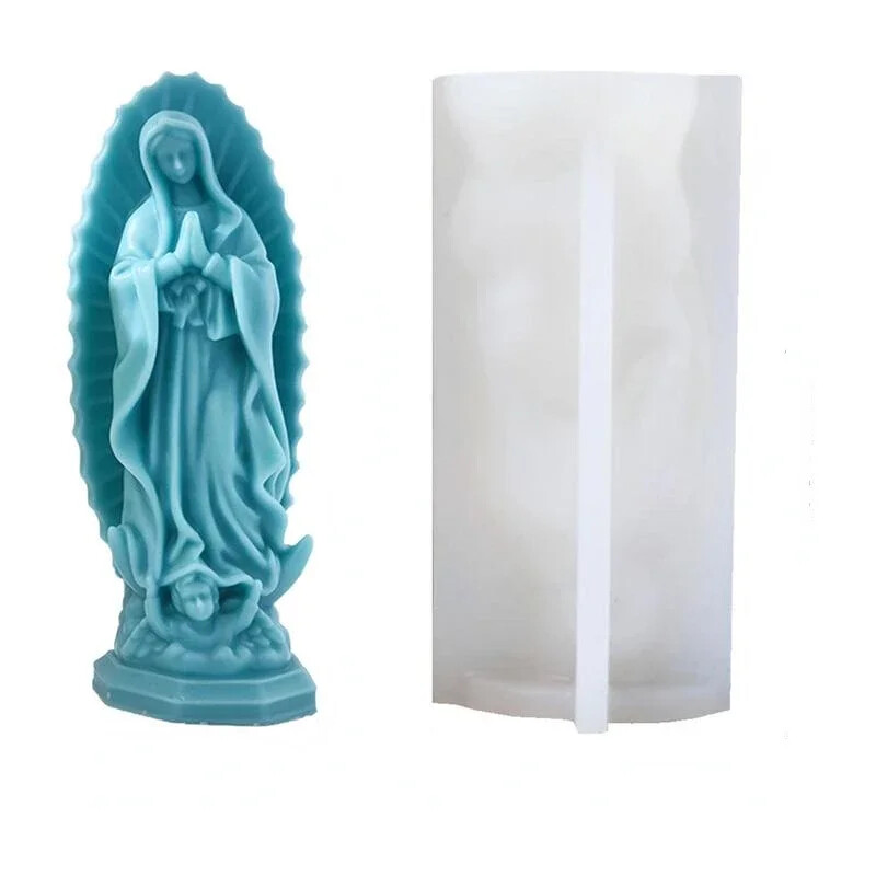 14,9 cm Fecioara Maria Mucegai din Silicon 3d Statuie Fecioara Gips Rașină Lumânări Instrument Diy Săpun Lut Matrite Decorat Casa Cadou