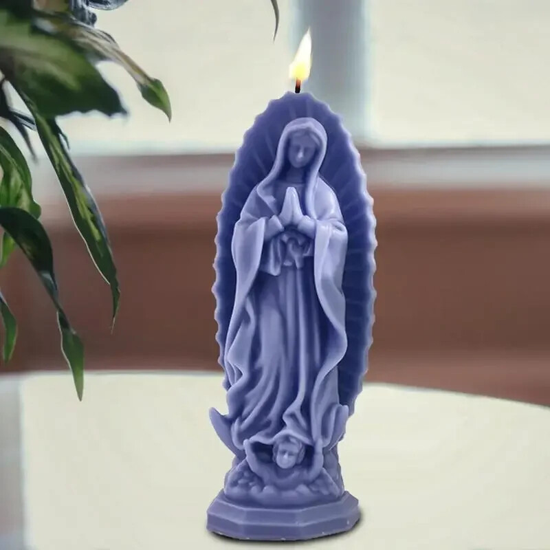 14,9 cm Fecioara Maria Mucegai din Silicon 3d Statuie Fecioara Gips Rașină Lumânări Instrument Diy Săpun Lut Matrite Decorat Casa Cadou