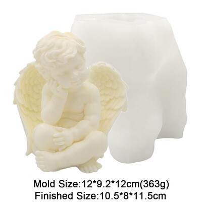 Nagy méretű 3D angyal szilikon gyertyaforma barkácsolás kézzel készített kézműves epoxigyanta gipsz aromaterápia forma készítés fondant torta eszközök