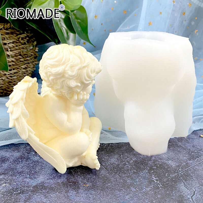 Nagy méretű 3D angyal szilikon gyertyaforma barkácsolás kézzel készített kézműves epoxigyanta gipsz aromaterápia forma készítés fondant torta eszközök