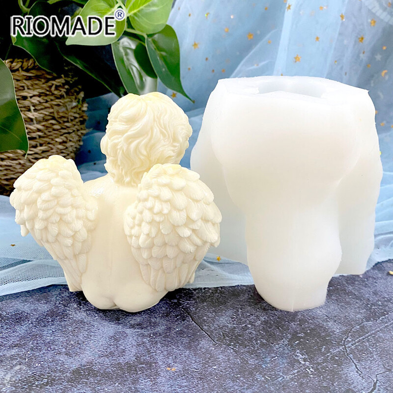 Nagy méretű 3D angyal szilikon gyertyaforma barkácsolás kézzel készített kézműves epoxigyanta gipsz aromaterápia forma készítés fondant torta eszközök