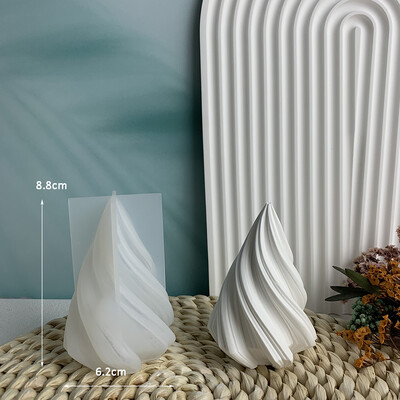 Σπιράλ Κερί Καλούπι σιλικόνης Μεγάλα Στροβιλοφόρα Πυλώνα Καλούπια Κεριών Χριστουγεννιάτικο Δέντρο Καλούπι Κεριού Γεωμετρικά Γύψινα Καλούπια Αρωματοθεραπείας