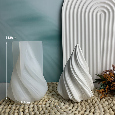 Σπιράλ Κερί Καλούπι σιλικόνης Μεγάλα Στροβιλοφόρα Πυλώνα Καλούπια Κεριών Χριστουγεννιάτικο Δέντρο Καλούπι Κεριού Γεωμετρικά Γύψινα Καλούπια Αρωματοθεραπείας