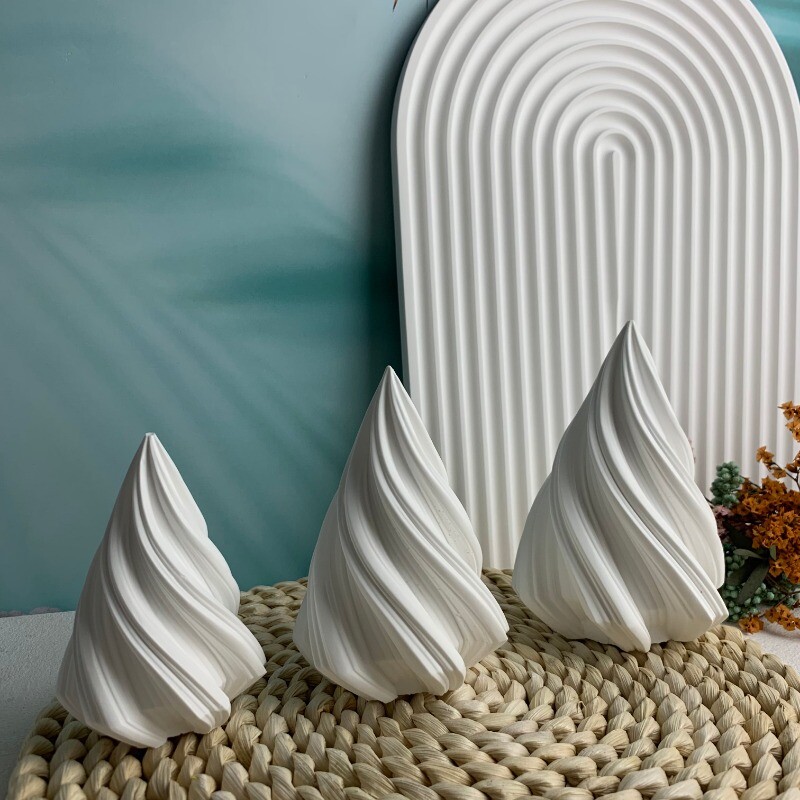 Σπιράλ Κερί Καλούπι σιλικόνης Μεγάλα Στροβιλοφόρα Πυλώνα Καλούπια Κεριών Χριστουγεννιάτικο Δέντρο Καλούπι Κεριού Γεωμετρικά Γύψινα Καλούπια Αρωματοθεραπείας