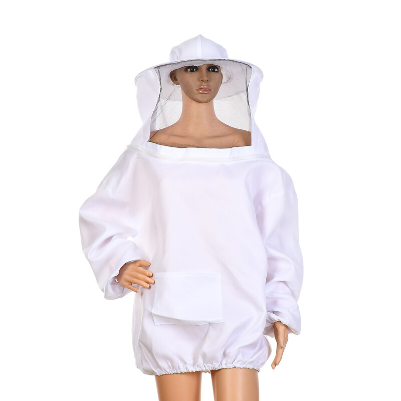 Pastorintas baltas bitininkystės kostiumas – patvari bitininkų apsauginė įranga, didžiausias saugumas