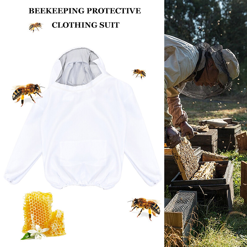 Pastorintas baltas bitininkystės kostiumas – patvari bitininkų apsauginė įranga, didžiausias saugumas