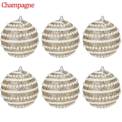 2024. gada jauni Ziemassvētku eglīšu bumbu rotājumi, 8 cm mini Ziemassvētku balles rotājumi, balti sarkani, neplīstoši iekarināmi eglītes dekori