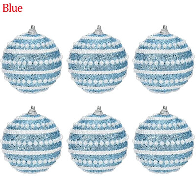 2024. gada jauni Ziemassvētku eglīšu bumbu rotājumi, 8 cm mini Ziemassvētku balles rotājumi, balti sarkani, neplīstoši iekarināmi eglītes dekori