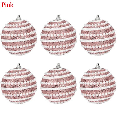 2024. gada jauni Ziemassvētku eglīšu bumbu rotājumi, 8 cm mini Ziemassvētku balles rotājumi, balti sarkani, neplīstoši iekarināmi eglītes dekori