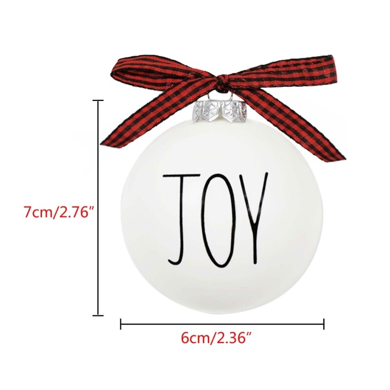 Ornamente de Crăciun Set de 12 becuri irezistibili cu bile albe de sărbători cu fundă Decorat pentru brad de la fermă