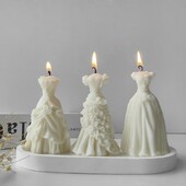 3D Νυφικό Κερί Καλούπι σιλικόνης DIY Κερί αρωματοθεραπείας γύψου Διακοσμητικό μενταγιόν από εποξειδική ρητίνη Καλούπι για σπίτι Αποθήκευση χειροτεχνίας