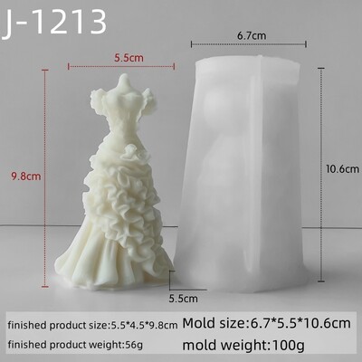 3D Νυφικό Κερί Καλούπι σιλικόνης DIY Κερί αρωματοθεραπείας γύψου Διακοσμητικό μενταγιόν από εποξειδική ρητίνη Καλούπι για σπίτι Αποθήκευση χειροτεχνίας