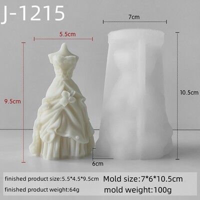 3D Νυφικό Κερί Καλούπι σιλικόνης DIY Κερί αρωματοθεραπείας γύψου Διακοσμητικό μενταγιόν από εποξειδική ρητίνη Καλούπι για σπίτι Αποθήκευση χειροτεχνίας