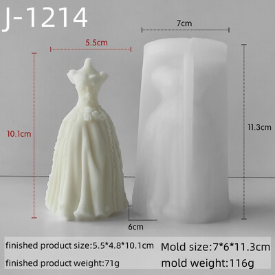 3D Νυφικό Κερί Καλούπι σιλικόνης DIY Κερί αρωματοθεραπείας γύψου Διακοσμητικό μενταγιόν από εποξειδική ρητίνη Καλούπι για σπίτι Αποθήκευση χειροτεχνίας