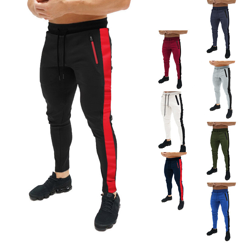 Pantaloni skinny de jogging pentru bărbați Pantaloni de sport pentru alergare Pantaloni de sport din bumbac Pantaloni de sport pentru fitness pentru gimnastică Pantaloni de antrenament pentru culturism pentru bărbați