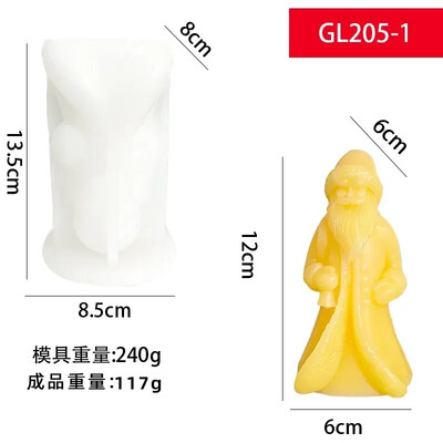 Új hátsó ajándéktáska Mikulás szilikon gyertyaformák, kézzel készített barkácsolás, gyanta gipsz agyag formák készlet ünnepi dekorációs ajándékokhoz