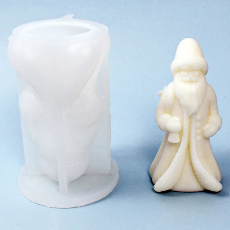 Új hátsó ajándéktáska Mikulás szilikon gyertyaformák, kézzel készített barkácsolás, gyanta gipsz agyag formák készlet ünnepi dekorációs ajándékokhoz