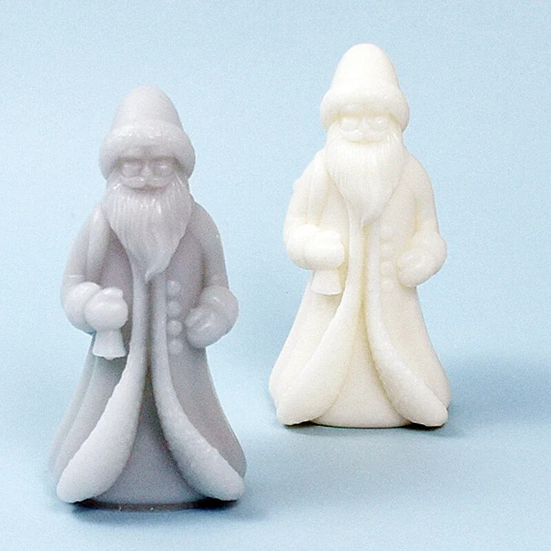 Új hátsó ajándéktáska Mikulás szilikon gyertyaformák, kézzel készített barkácsolás, gyanta gipsz agyag formák készlet ünnepi dekorációs ajándékokhoz